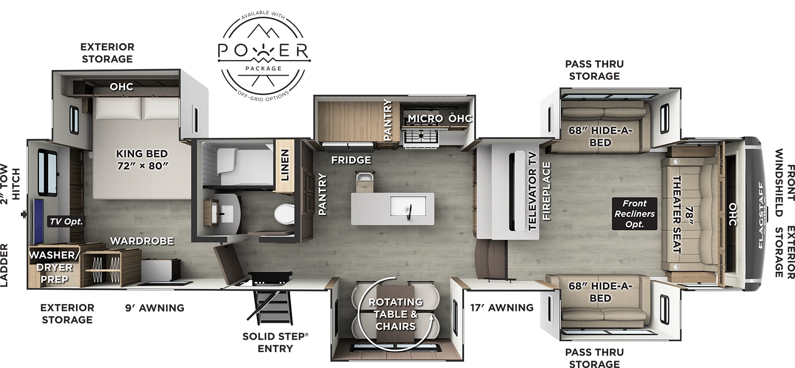 Flagstaff Classic Fifth Wheels 402CFL Floorplan